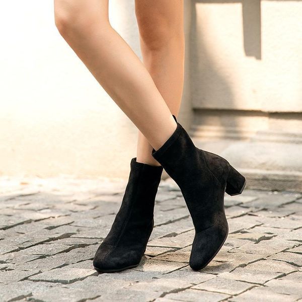 boots elastic ankle sock brand square toe stretch fabric autumn winter high heel lady shoes handmade 033561, Black
boots elastic ankle sock brand square toe stretch fabric autumn winter high heel lady shoes handmade 033561, Black
