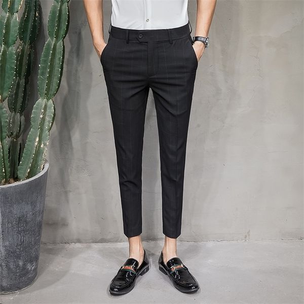 summer men suit pants fashion korean slim fit business plaid pants men formal all match ankle length mens dress pants 36-28 201106, Black
summer men suit pants fashion korean slim fit business plaid pants men formal all match ankle length mens dress pants 36-28 201106, Black
