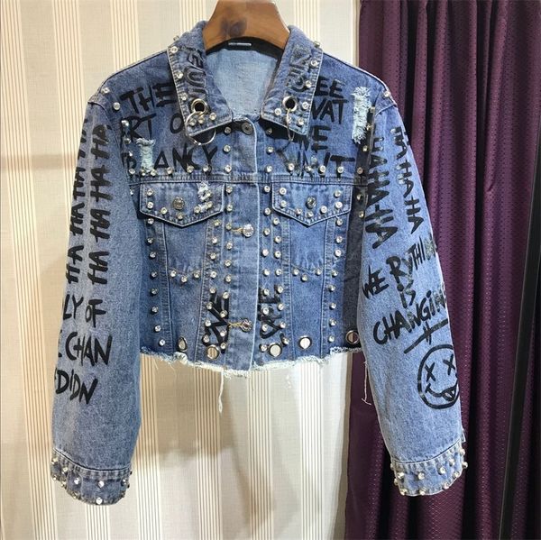 2019 punk style letter print rivets beading women autumn jacket coat loose style women denim jacket coat crop abrigos mujerx1016, Black;brown
2019 punk style letter print rivets beading women autumn jacket coat loose style women denim jacket coat crop abrigos mujerx1016, Black;brown