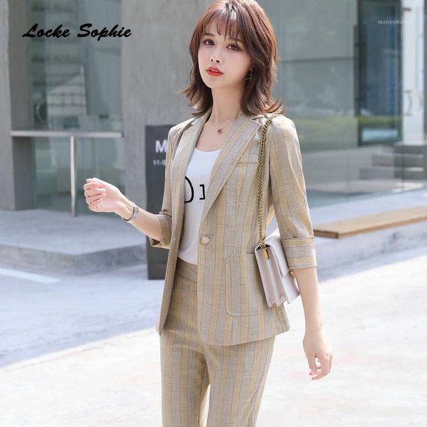 women's suits & blazers 1pcs women's plus size coats 2021 spring fashion cotton stripe middle sleeve jackets ladies skinny suits1, White;black
women's suits & blazers 1pcs women's plus size coats 2021 spring fashion cotton stripe middle sleeve jackets ladies skinny suits1, White;black