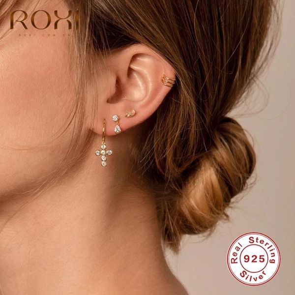 hoop & huggie roxi elegant sparkling drop cross earrings for women engagement wedding earring silver 925 jewelry cz kolczyki damskie, Golden;silver
hoop & huggie roxi elegant sparkling drop cross earrings for women engagement wedding earring silver 925 jewelry cz kolczyki damskie, Golden;silver