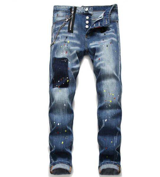 21ss men's brand designers q2 jeans distressed ripped biker slim fit motorcycle biker denim mens leisure fashion jeans nl091, Blue
21ss men's brand designers q2 jeans distressed ripped biker slim fit motorcycle biker denim mens leisure fashion jeans nl091, Blue