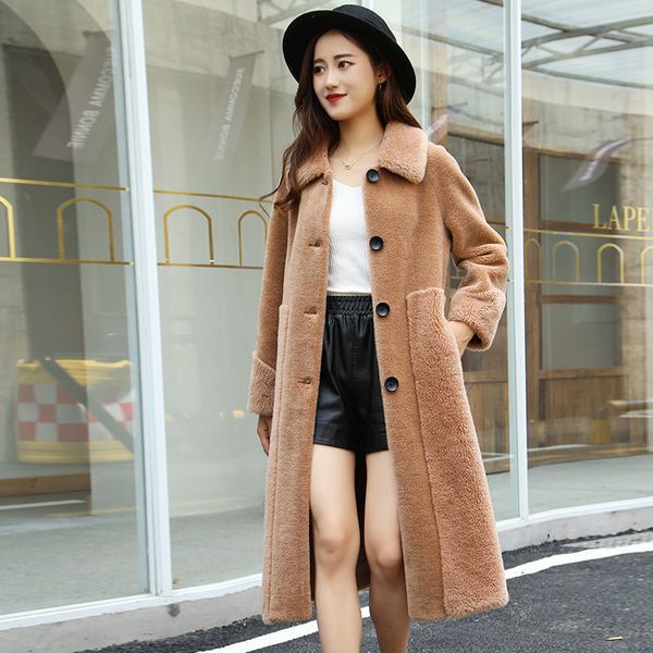 elegant from female wool fake 2020 warm winter soft fur coat women's pocket teddy outwear g4a9, Black
elegant from female wool fake 2020 warm winter soft fur coat women's pocket teddy outwear g4a9, Black