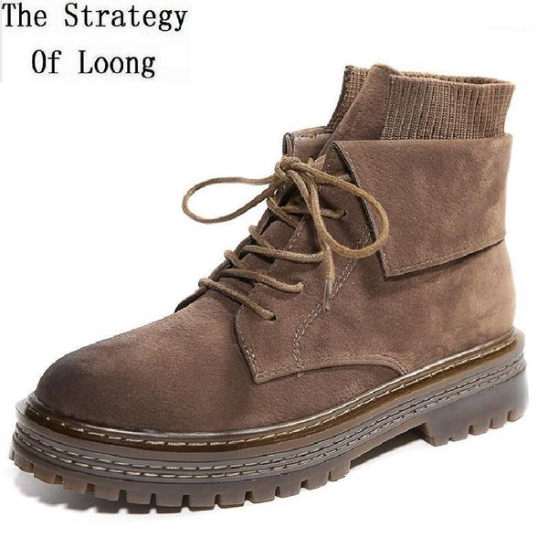 boots retro spring autumn women nubuck lace-up sewing knitting ankle equestrian winter ladies plush short motorcycle 19121, Black
boots retro spring autumn women nubuck lace-up sewing knitting ankle equestrian winter ladies plush short motorcycle 19121, Black