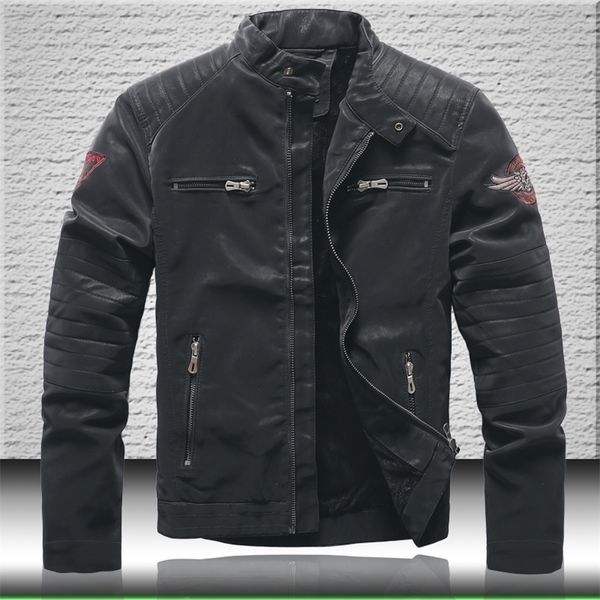 men leather jackets coats mens biker leather jacket embroidery winter thick coat quality men casual black bomber jacket 201222
men leather jackets coats mens biker leather jacket embroidery winter thick coat quality men casual black bomber jacket 201222