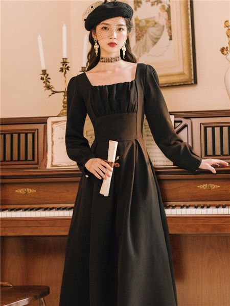 french black bottomed autumn and dress winter women's long sleeve waistband shows thin temperament hepburn style small black dress dres, Black;gray
french black bottomed autumn and dress winter women's long sleeve waistband shows thin temperament hepburn style small black dress dres, Black;gray