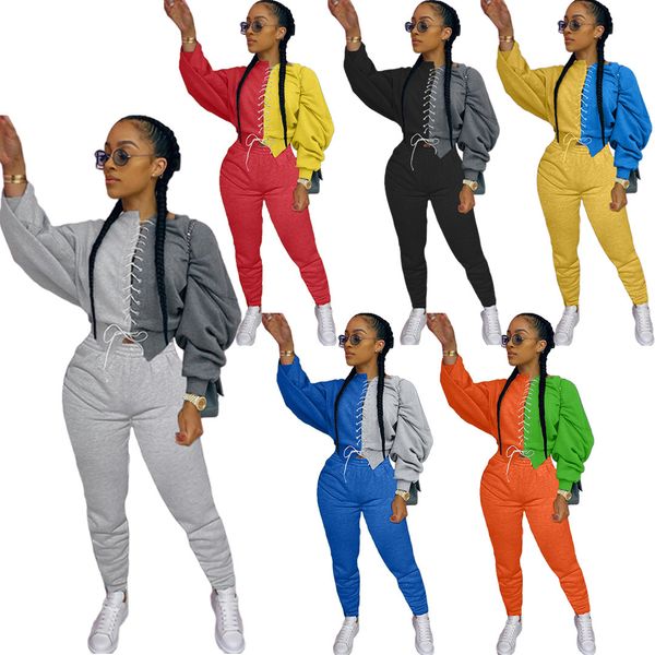 2020women two-piece set fashion long sleeve stitching contrast trousers outfits ladies fashiont shirt pants casual clothing, White
2020women two-piece set fashion long sleeve stitching contrast trousers outfits ladies fashiont shirt pants casual clothing, White