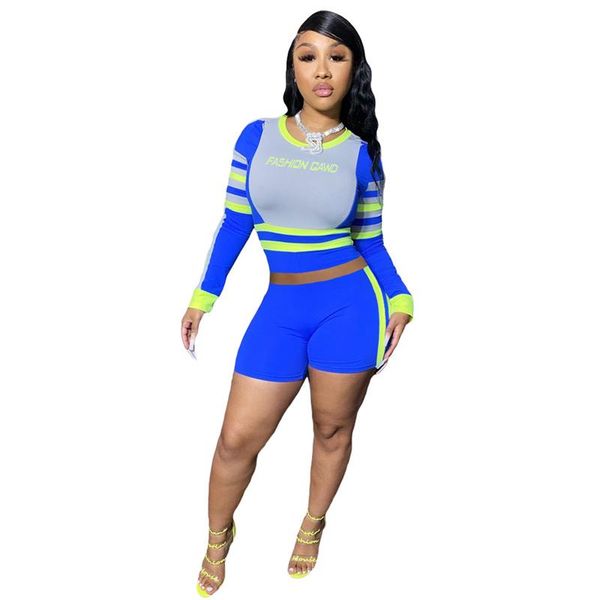 women's tracksuits 2021 long sleeve set letter print two piece tracksuit color patchwork shirt crop shorts pants suit outfit, Gray
women's tracksuits 2021 long sleeve set letter print two piece tracksuit color patchwork shirt crop shorts pants suit outfit, Gray