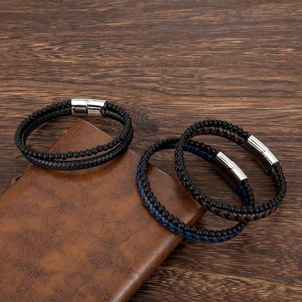natural stone stainless steel beads men bracelet genuine leather handmade magnetic clasp bangles fashion punk jewelry wrist gift, Golden;silver
natural stone stainless steel beads men bracelet genuine leather handmade magnetic clasp bangles fashion punk jewelry wrist gift, Golden;silver