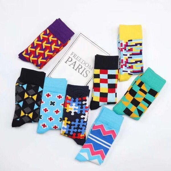 brand quality mens happy socks 8 colors striped plaid puzzle wave socks big size 47 men combed cotton calcetines largos hombre1, Black
brand quality mens happy socks 8 colors striped plaid puzzle wave socks big size 47 men combed cotton calcetines largos hombre1, Black