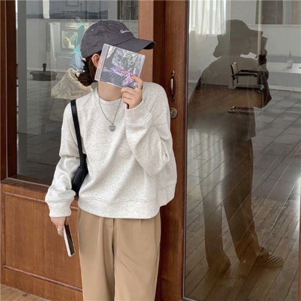 autumn 2020 new korean style loose round neck short solid sweater color high waist leisure long sleeve sweater 23830 yby7s, Black
autumn 2020 new korean style loose round neck short solid sweater color high waist leisure long sleeve sweater 23830 yby7s, Black