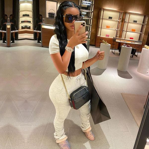 plus size cotton two piece set women 2020 summer clothes crop and stacked ruched pants suit sporty sweat suits jogging femme, Gray
plus size cotton two piece set women 2020 summer clothes crop and stacked ruched pants suit sporty sweat suits jogging femme, Gray