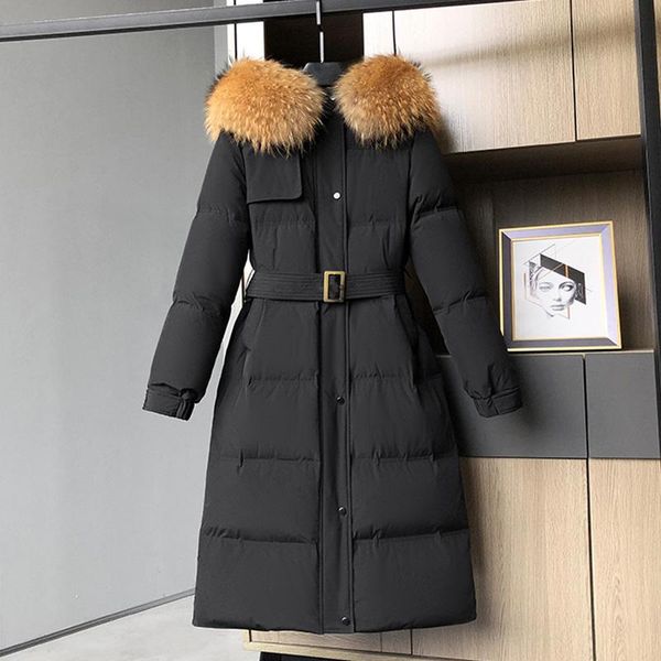 women's down & parkas jacket winter long coat thick female real raccoon fur collar hooded duck feather lady clothes, Black
women's down & parkas jacket winter long coat thick female real raccoon fur collar hooded duck feather lady clothes, Black