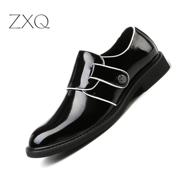 men business leather formal shoes pointed toe mens dress shoes patent leather oxfords wedding, Black
men business leather formal shoes pointed toe mens dress shoes patent leather oxfords wedding, Black