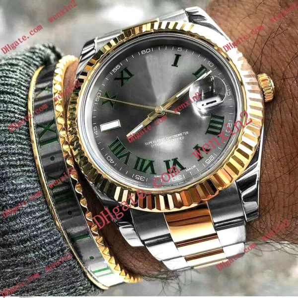 17 watch man 41mm green roman numerals dial. 2813 stainless steel automatic watch. stainless steel bracelet waterproof mens watches, Slivery;brown
17 watch man 41mm green roman numerals dial. 2813 stainless steel automatic watch. stainless steel bracelet waterproof mens watches, Slivery;brown