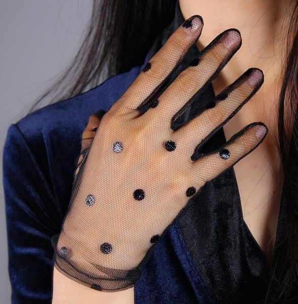 women' transparent dot print black mesh glove female summer sunscreen club party dancing glove r1910, Blue;gray
women' transparent dot print black mesh glove female summer sunscreen club party dancing glove r1910, Blue;gray