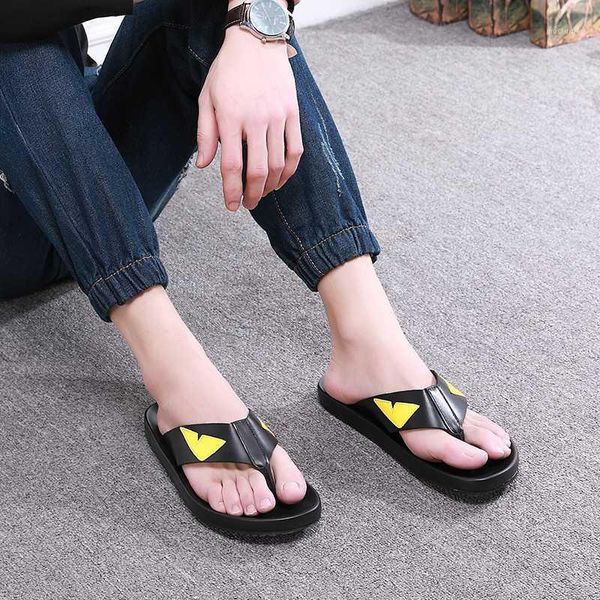 fashion flip flops for men summer beach sandals big size euro 38-461, Black