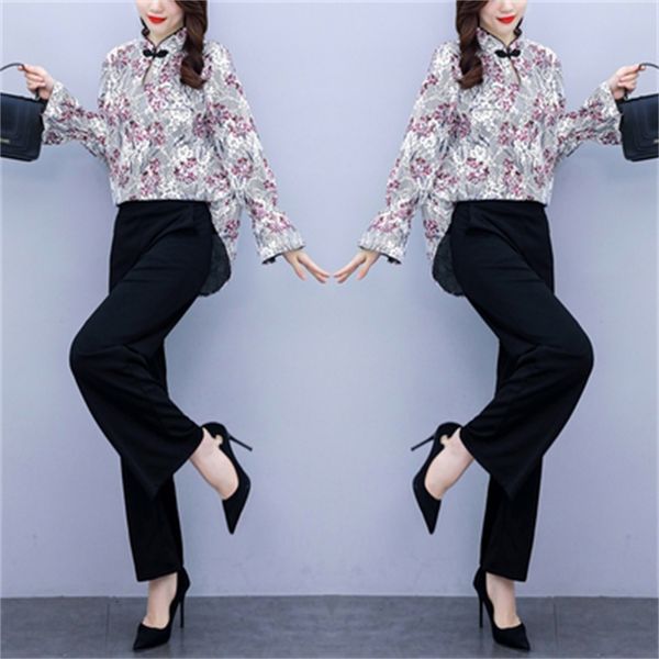 chinese style piece of vintage floral clothing two ensembles and women's clothes femme jb93, White
chinese style piece of vintage floral clothing two ensembles and women's clothes femme jb93, White