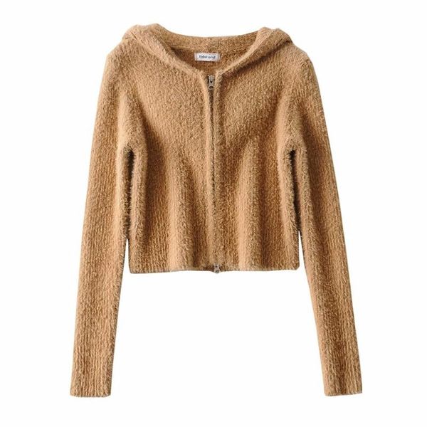 women's knits & tees fall sweater women vintage cropped cardigan knit korean hoodie harajuku long sleeve crop brown, White
women's knits & tees fall sweater women vintage cropped cardigan knit korean hoodie harajuku long sleeve crop brown, White