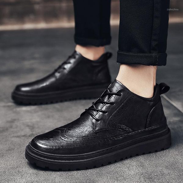 high-leather shoes men's casual british wind boots black winter plus velvet warm youth mid-help brock boots1
high-leather shoes men's casual british wind boots black winter plus velvet warm youth mid-help brock boots1