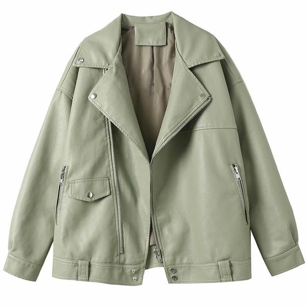 female new design spring autumn pu leather jacket women faux soft leather coat loose rivet zipper motorcycle jackets, Black
female new design spring autumn pu leather jacket women faux soft leather coat loose rivet zipper motorcycle jackets, Black