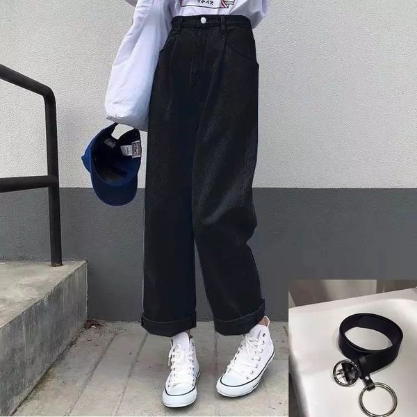 jeans women solid vintage high waist wide leg denim trousers simple students all-match loose fashion harajuku womens casual, Blue
jeans women solid vintage high waist wide leg denim trousers simple students all-match loose fashion harajuku womens casual, Blue