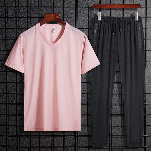dry summer light ice silk quick sports suit hollow mesh men's leisure outdoor running short sleeve two piece set, Gray
dry summer light ice silk quick sports suit hollow mesh men's leisure outdoor running short sleeve two piece set, Gray