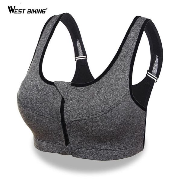 west biking women yoga bra gym fitness front zipper bra shakeproof breathable push up tank padded running sports, White;black
west biking women yoga bra gym fitness front zipper bra shakeproof breathable push up tank padded running sports, White;black