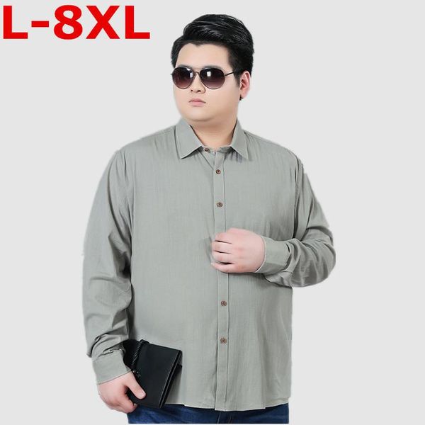 plus size 8xl 7xl 6xl spring mens casual shirts cotton linen gray color brand clothing man's long sleeve loose clothes male, White;black
plus size 8xl 7xl 6xl spring mens casual shirts cotton linen gray color brand clothing man's long sleeve loose clothes male, White;black