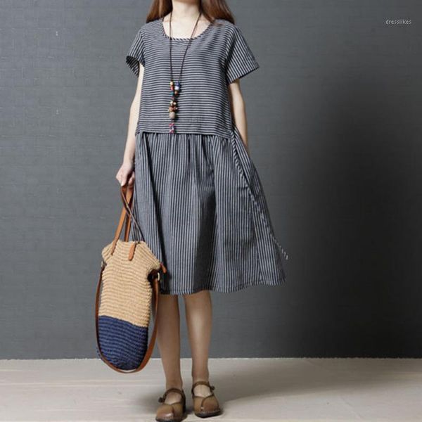 casual dresses oversized striped t shirt dress women plus size summer japanese clothes fashion ladies korean round neck linen dresses1, Black;gray
casual dresses oversized striped t shirt dress women plus size summer japanese clothes fashion ladies korean round neck linen dresses1, Black;gray