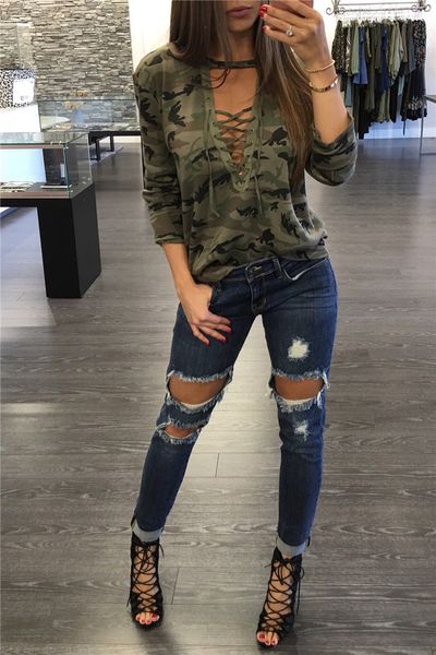 camouflage bandages design womens long sleeve t-shirts deep v-neck tshirts spring autumn casual tshirts womens, White
camouflage bandages design womens long sleeve t-shirts deep v-neck tshirts spring autumn casual tshirts womens, White