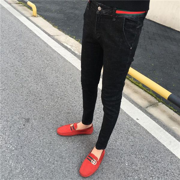 wholesale black korean slim-fitting jeans men's social spirit guy embroidered little bee tights skinny jeans men pencil pants, Blue
wholesale black korean slim-fitting jeans men's social spirit guy embroidered little bee tights skinny jeans men pencil pants, Blue