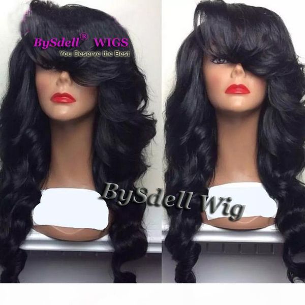 queen style hair glueless synthetic lace front wig with bangs hair wig heat resistant female wig perucas, Black
queen style hair glueless synthetic lace front wig with bangs hair wig heat resistant female wig perucas, Black