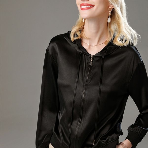 suyadream women silk hoodies 92.1%silk 7.9%spandex solid black hooded zip-up spring autumn outwear 201202
suyadream women silk hoodies 92.1%silk 7.9%spandex solid black hooded zip-up spring autumn outwear 201202
