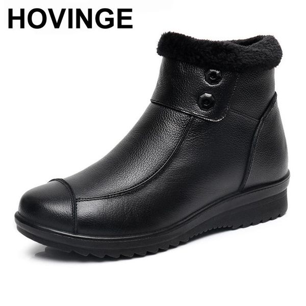 boots hovinge fashion women's woman genuine leather ankle women warm plush winter shoes, Black
boots hovinge fashion women's woman genuine leather ankle women warm plush winter shoes, Black