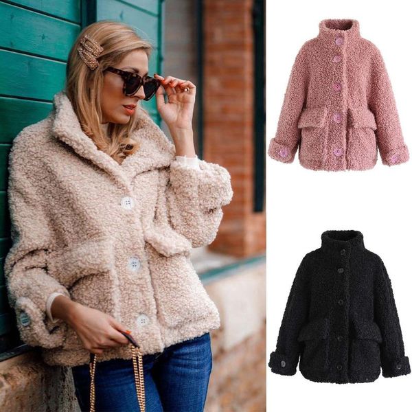 women's fur & faux 2021 winter overcoat fluffy cozy loose outerwear female casual fashion thicken warm teddy jacket coat women, Black
women's fur & faux 2021 winter overcoat fluffy cozy loose outerwear female casual fashion thicken warm teddy jacket coat women, Black