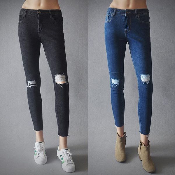women distressed knee rolled hem skinny pencil jeans fashion slash knee cropped pencil jeans, Blue
women distressed knee rolled hem skinny pencil jeans fashion slash knee cropped pencil jeans, Blue