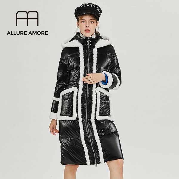 winter warm long women duck down jacket quilted coat hooded splicing parka female outwear puffer waterproof clothes with hood 201019, Black
winter warm long women duck down jacket quilted coat hooded splicing parka female outwear puffer waterproof clothes with hood 201019, Black