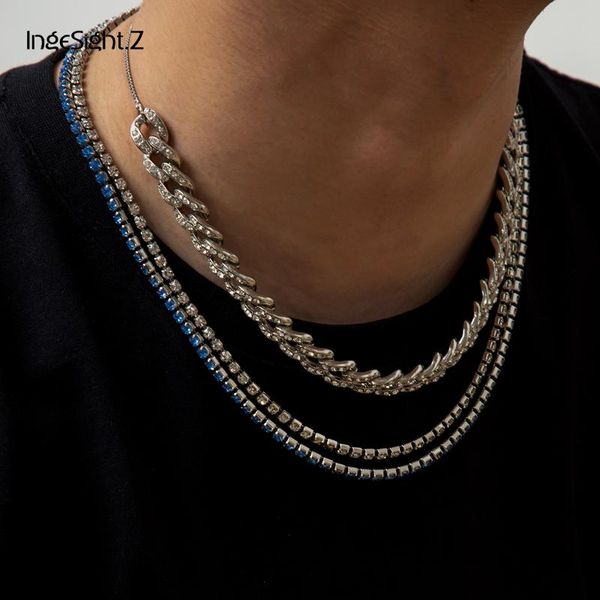 chains ingesight.z 3pcs/set punk hip hop rhinestone curb cuban miami choker necklace blue color crystal chain clavicle jewelry, Silver
chains ingesight.z 3pcs/set punk hip hop rhinestone curb cuban miami choker necklace blue color crystal chain clavicle jewelry, Silver