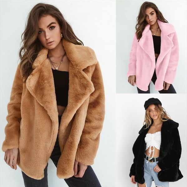 2020 women winter plush coat soft women fur jackets turn down collar warm outwear casual female pink black brown coats
2020 women winter plush coat soft women fur jackets turn down collar warm outwear casual female pink black brown coats