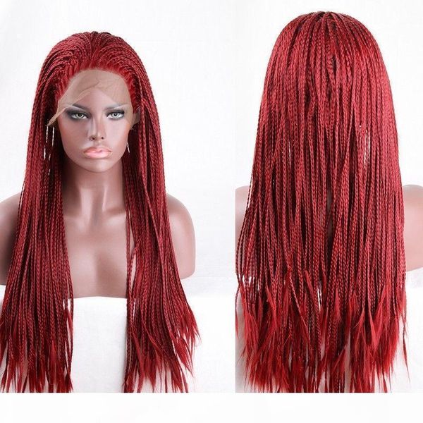 braided lace front wigs red color glueless heat resistant fiber synthetic box braids braided lacefront wig for white women, Black
braided lace front wigs red color glueless heat resistant fiber synthetic box braids braided lacefront wig for white women, Black