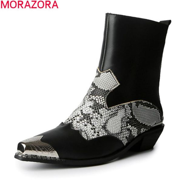 morazora 2020 new ankle boots med heels pointed toe fashion snake ladies shoes autumn winter women boots black white
morazora 2020 new ankle boots med heels pointed toe fashion snake ladies shoes autumn winter women boots black white