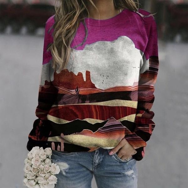 women's plus size mountain printed round neck long-sleeved sweatshirts casual loose hoodies pullover sudaderas mujer#g3, Black
women's plus size mountain printed round neck long-sleeved sweatshirts casual loose hoodies pullover sudaderas mujer#g3, Black