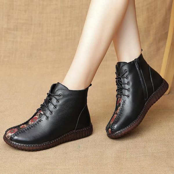boots johnature genuine leather print women shoes platform zip round toe winter flat with handmade concise ankle ladies, Black
boots johnature genuine leather print women shoes platform zip round toe winter flat with handmade concise ankle ladies, Black