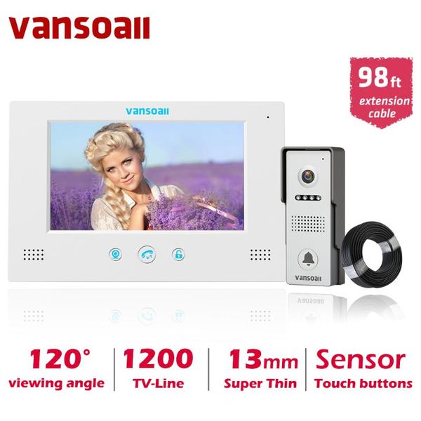 video door phones vansoall visual intercom doorbell 7'' tft lcd wired phone outdoor ir camera system support unlock with 30m cable
video door phones vansoall visual intercom doorbell 7'' tft lcd wired phone outdoor ir camera system support unlock with 30m cable
