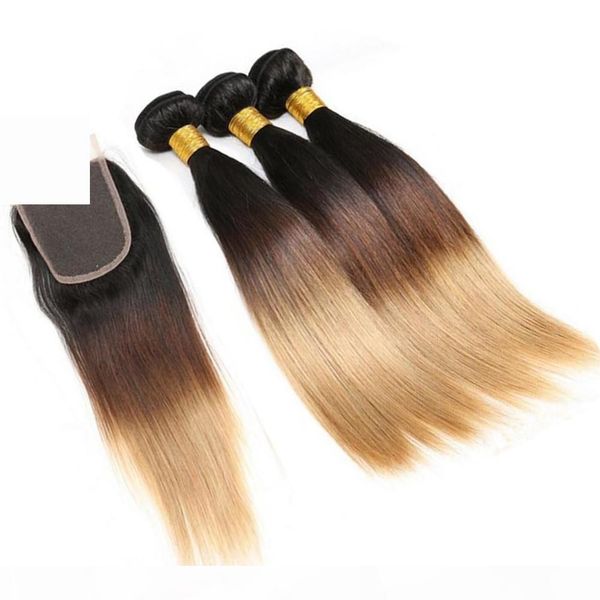 9a peruvian ombre hair 3bundles with lace closure #1b 4 27 honey blonde three tone with closure silky straight hair weaves with closure, Black
9a peruvian ombre hair 3bundles with lace closure #1b 4 27 honey blonde three tone with closure silky straight hair weaves with closure, Black