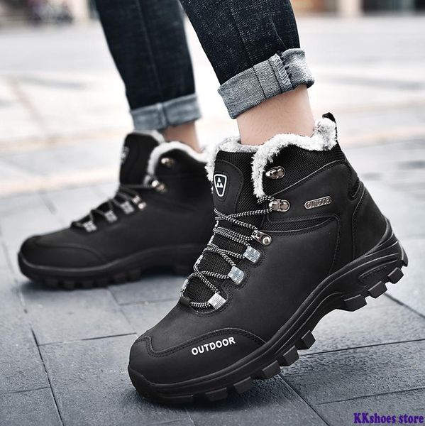 genuine leather men boots winter with fur 2020 warm snow boots men winter work casual shoes combat ankle, Black
genuine leather men boots winter with fur 2020 warm snow boots men winter work casual shoes combat ankle, Black