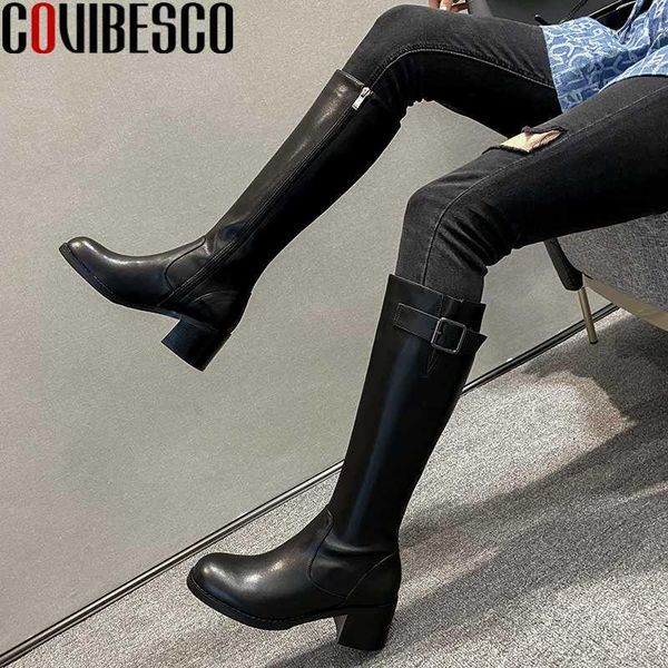 boots covibesco fashion concise genuine leather women knee-high side zipper thick heels shoes woman buckle autumn winter boots1, Black
boots covibesco fashion concise genuine leather women knee-high side zipper thick heels shoes woman buckle autumn winter boots1, Black
