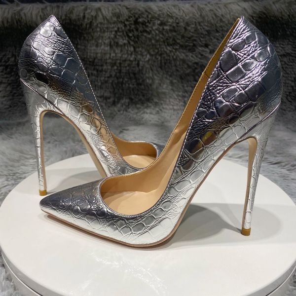 2021 new fashion silver stone grain leather heels 12cm women lady pointed toe party high heeled wedding shoes, Black
2021 new fashion silver stone grain leather heels 12cm women lady pointed toe party high heeled wedding shoes, Black