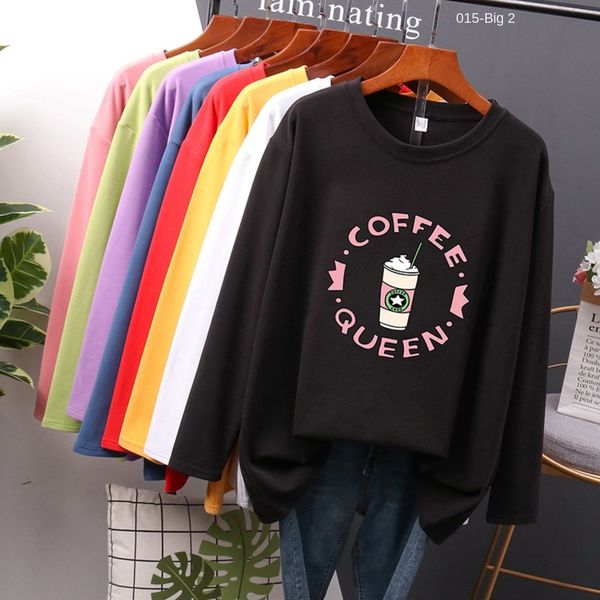 large t-shirt women's spring and autumn korean new beverage printing medium long sleeve pullover pullover crew neck cotton hhgqa hhg, White
large t-shirt women's spring and autumn korean new beverage printing medium long sleeve pullover pullover crew neck cotton hhgqa hhg, White